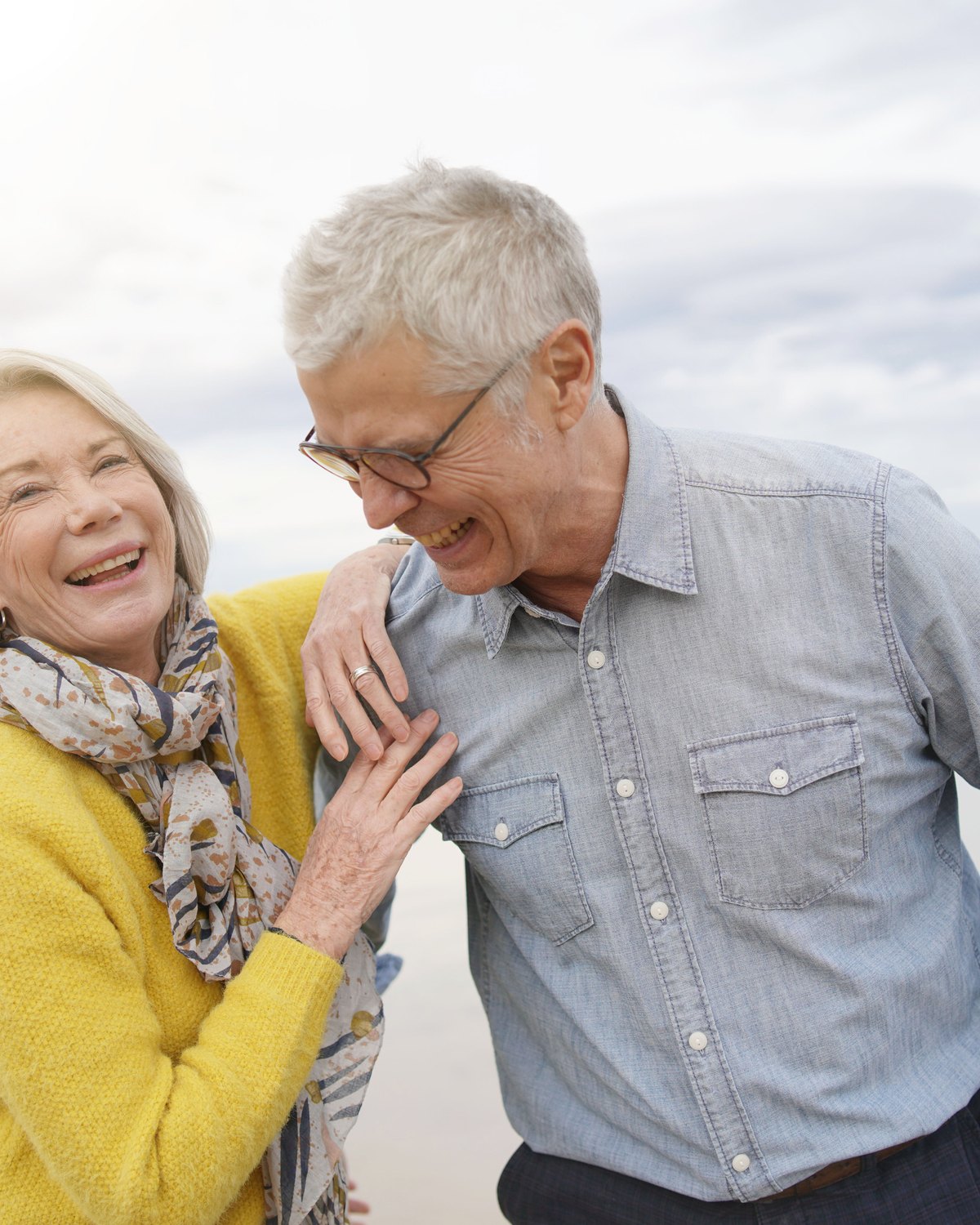 Happy senior couple at home